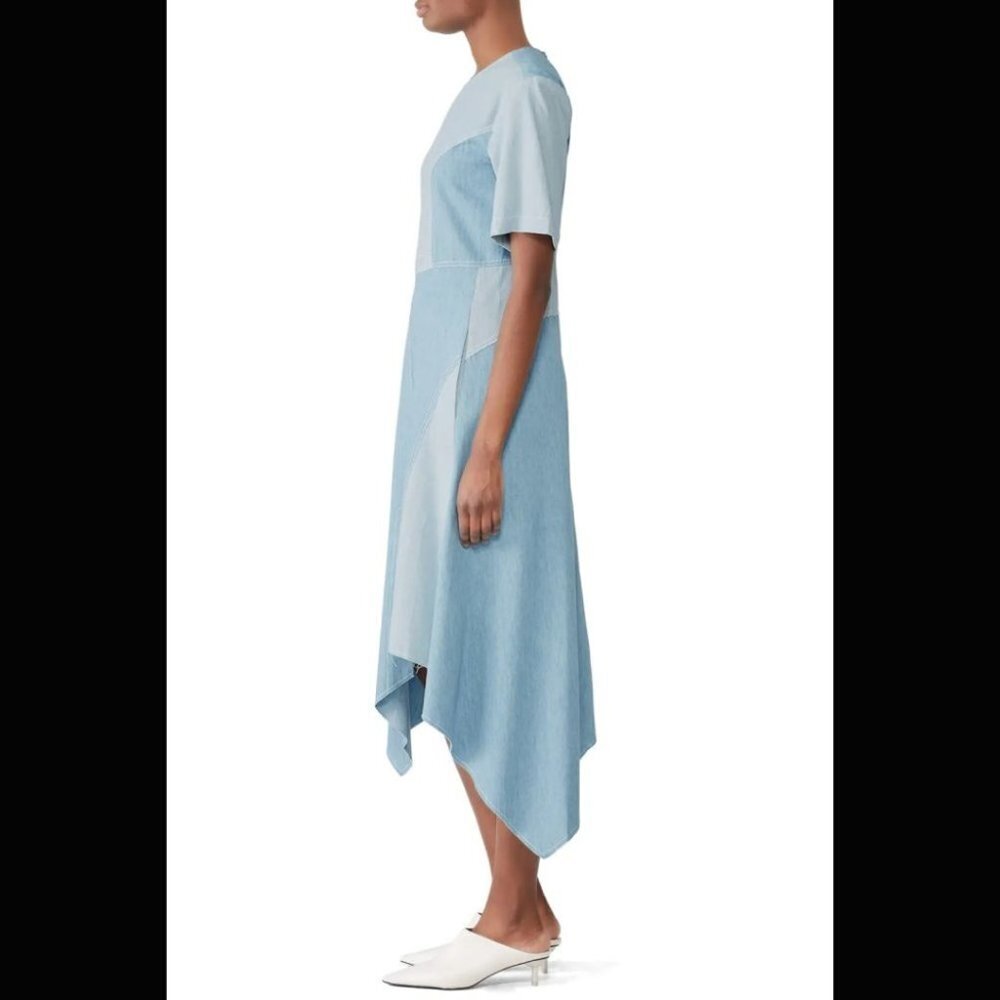 Colovos Blue Chambray Seamed Denim Midi Dress $595 - Picture 4 of 7